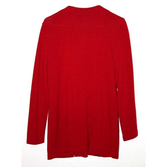 Matthew David BL Knitted Red Sweater Jacket Loop Buttons Sz 12 Christmas Holiday - Picture 6 of 6